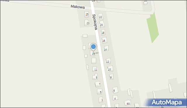 Michów, Spokojna, 15, mapa Michów