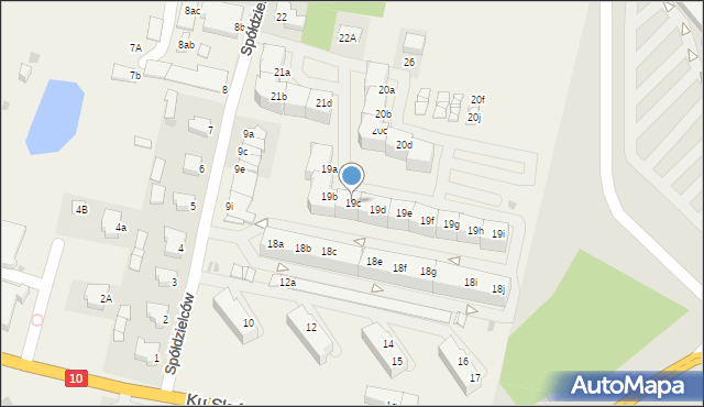 Mierzyn, Spółdzielców, 19c, mapa Mierzyn
