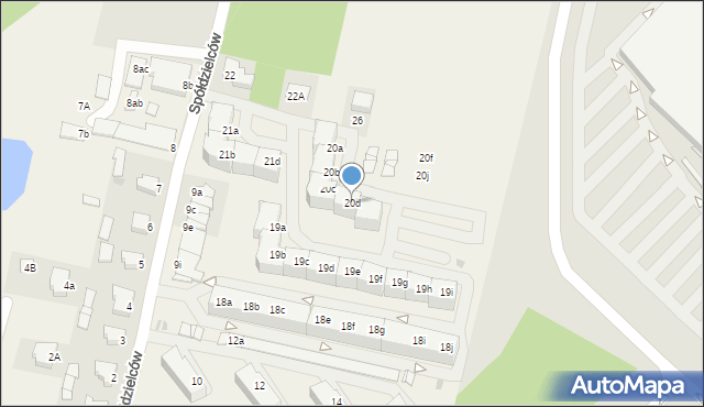 Mierzyn, Spółdzielców, 20d, mapa Mierzyn