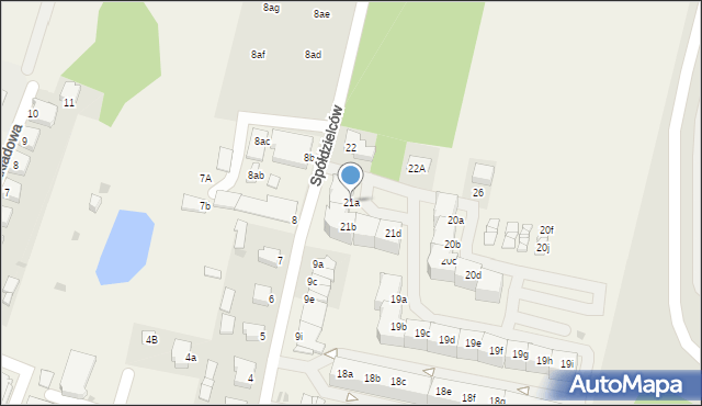 Mierzyn, Spółdzielców, 21a, mapa Mierzyn