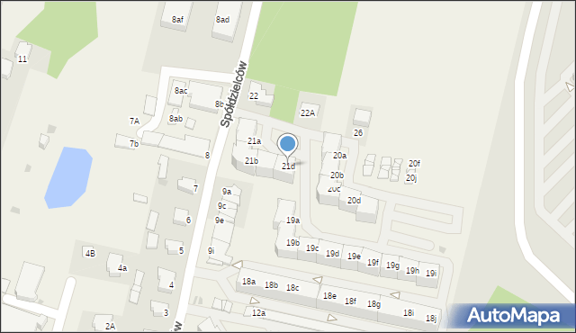 Mierzyn, Spółdzielców, 21d, mapa Mierzyn