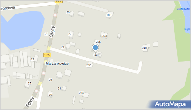 Mikołów, Spyry Ludwika, 24B, mapa Mikołów
