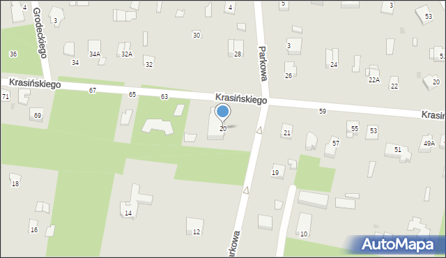 Milanówek, Spacerowa, 20, mapa Milanówek