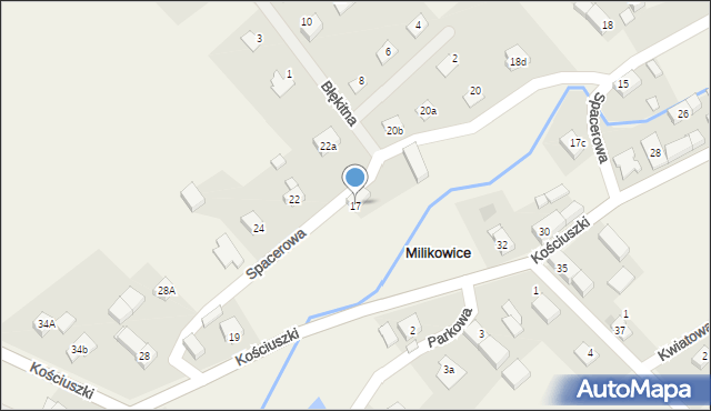 Milikowice, Spacerowa, 17, mapa Milikowice