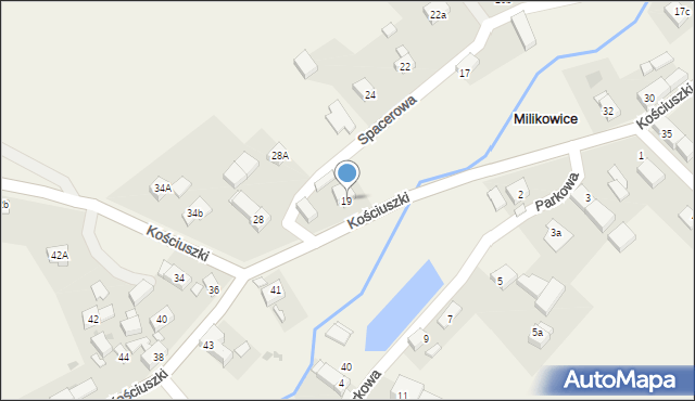 Milikowice, Spacerowa, 19, mapa Milikowice