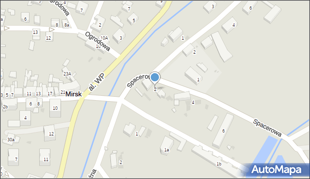 Mirsk, Spacerowa, 2, mapa Mirsk