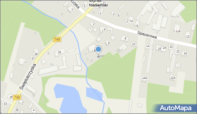 Młynek Nieświński, Spacerowa, 6D, mapa Młynek Nieświński