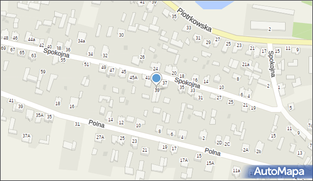 Modliszewice, Spokojna, 39, mapa Modliszewice