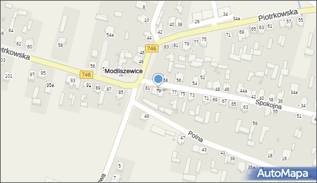 Modliszewice, Spokojna, 79, mapa Modliszewice