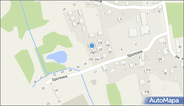 Modlnica, Sportowa, 10g, mapa Modlnica