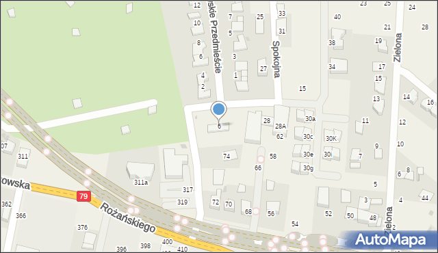 Modlniczka, Spokojna, 6, mapa Modlniczka