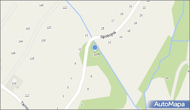 Moszczenica, Spokojna, 10, mapa Moszczenica