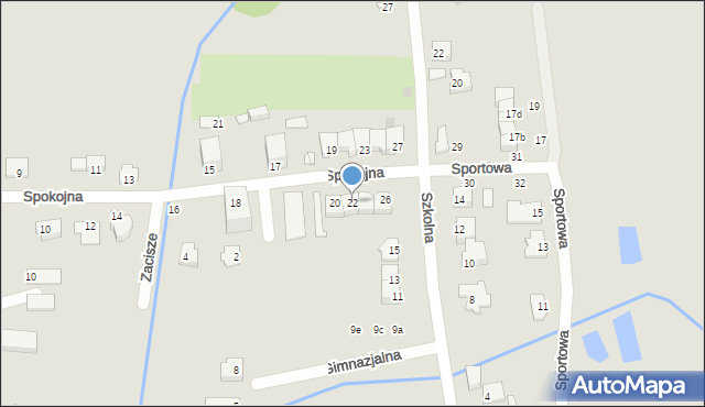 Mszczonów, Spokojna, 22, mapa Mszczonów