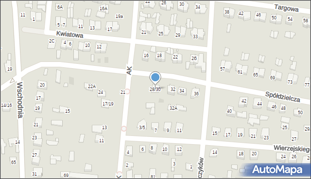 Mszczonów, Spółdzielcza, 28/30, mapa Mszczonów
