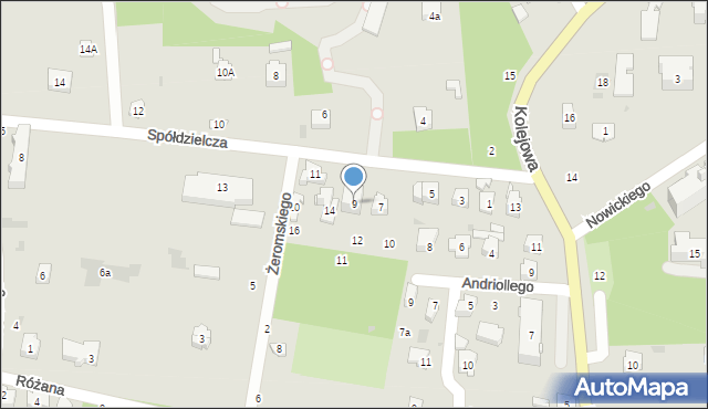 Nałęczów, Spółdzielcza, 9, mapa Nałęczów