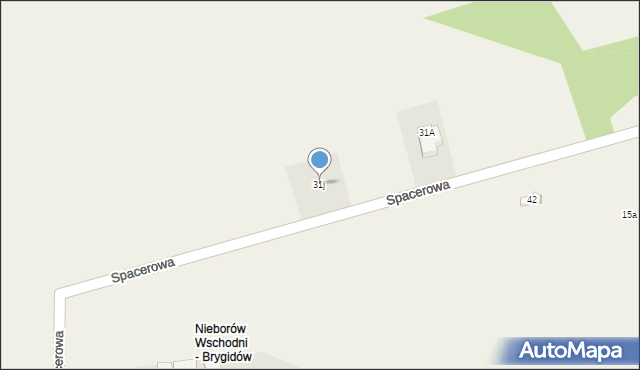 Nieborów, Spacerowa, 31j, mapa Nieborów