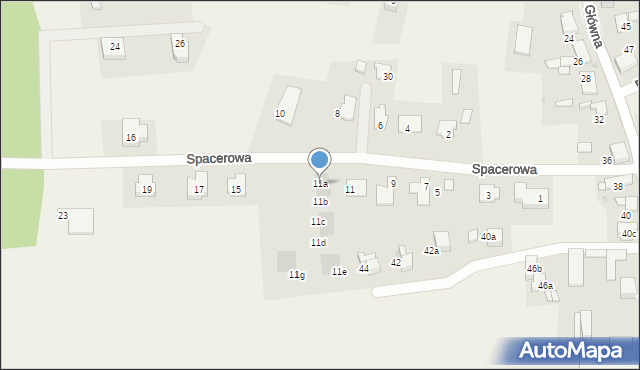 Nieborowice, Spacerowa, 11a, mapa Nieborowice