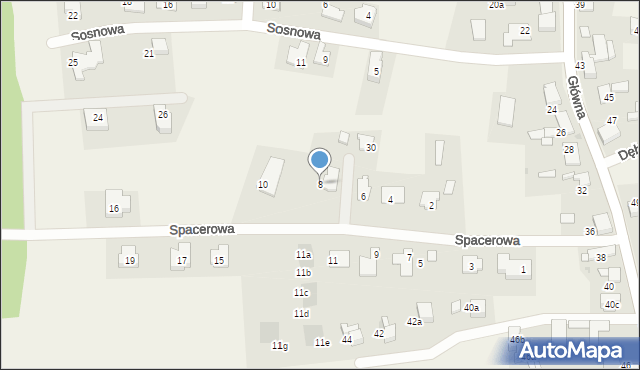 Nieborowice, Spacerowa, 8, mapa Nieborowice