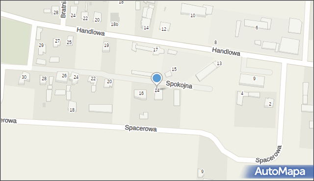 Niegów, Spokojna, 14, mapa Niegów