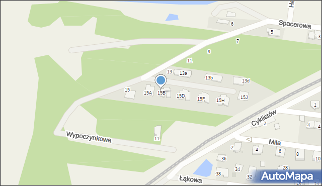 Nowa Wieś, Spacerowa, 15B, mapa Nowa Wieś