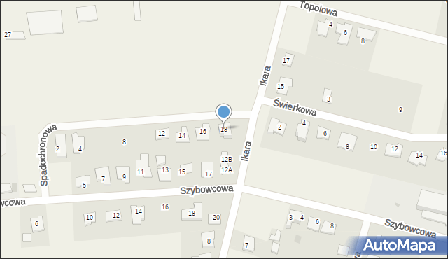 Nowa Wieś, Spadochronowa, 18, mapa Nowa Wieś