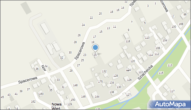 Nowa Wieś Szlachecka, Spacerowa, 21, mapa Nowa Wieś Szlachecka