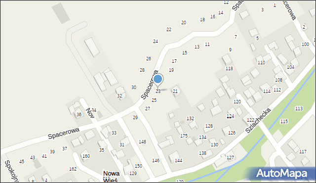 Nowa Wieś Szlachecka, Spacerowa, 23, mapa Nowa Wieś Szlachecka