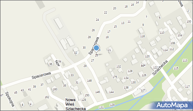 Nowa Wieś Szlachecka, Spacerowa, 25, mapa Nowa Wieś Szlachecka