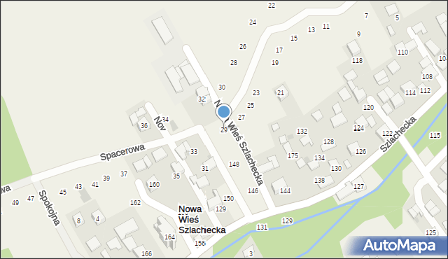 Nowa Wieś Szlachecka, Spacerowa, 29, mapa Nowa Wieś Szlachecka