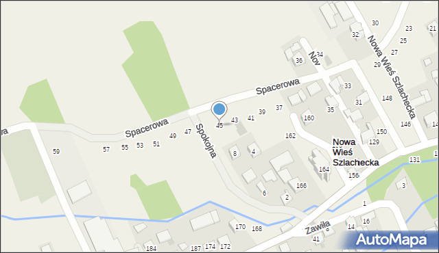 Nowa Wieś Szlachecka, Spacerowa, 45, mapa Nowa Wieś Szlachecka