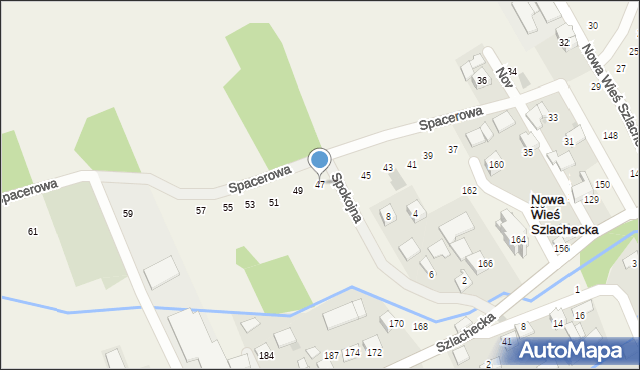 Nowa Wieś Szlachecka, Spacerowa, 47, mapa Nowa Wieś Szlachecka