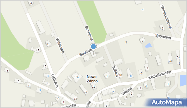 Nowe Żabno, Sportowa, 7, mapa Nowe Żabno