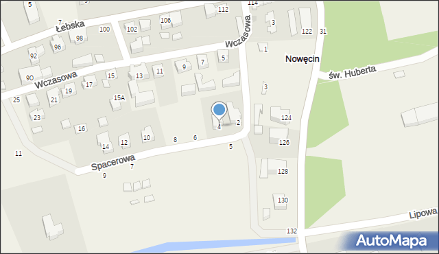 Nowęcin, Spacerowa, 4, mapa Nowęcin