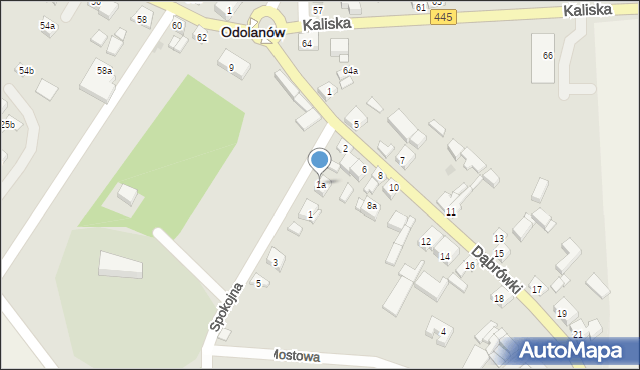 Odolanów, Spokojna, 1a, mapa Odolanów