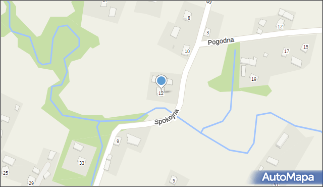 Odrzechowa, Spokojna, 12, mapa Odrzechowa