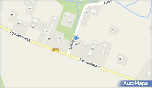 Odrzechowa, Spokojna, 13, mapa Odrzechowa