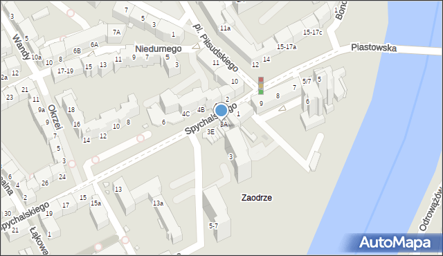 Opole, Spychalskiego Stanisława, 3B, mapa Opola