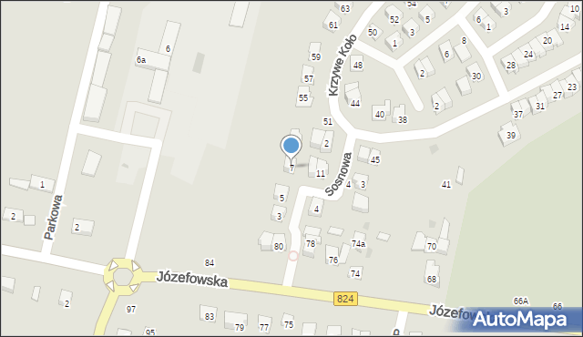 Opole Lubelskie, Spacerowa, 7, mapa Opole Lubelskie