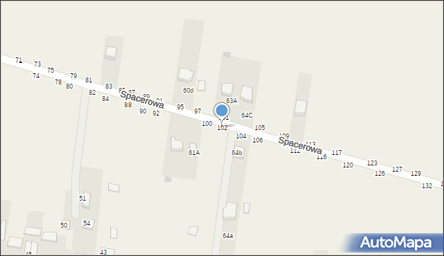 Osiny, Spacerowa, 102, mapa Osiny