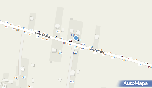 Osiny, Spacerowa, 103, mapa Osiny