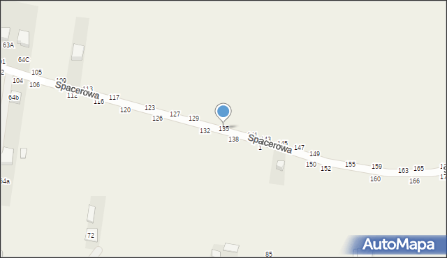 Osiny, Spacerowa, 135, mapa Osiny