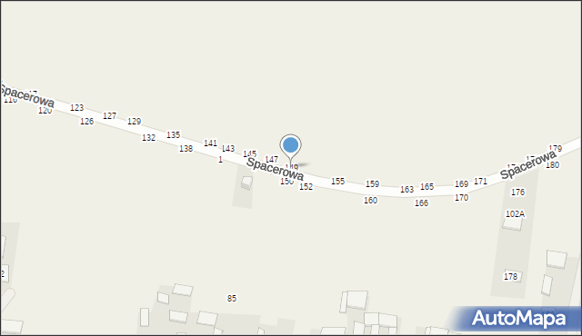 Osiny, Spacerowa, 149, mapa Osiny