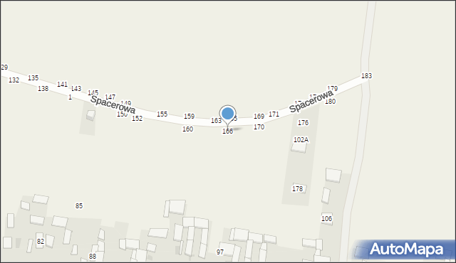 Osiny, Spacerowa, 166, mapa Osiny