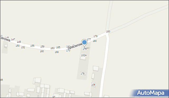 Osiny, Spacerowa, 176, mapa Osiny