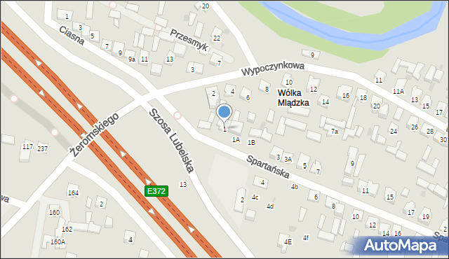 Otwock, Spartańska, 1, mapa Otwock