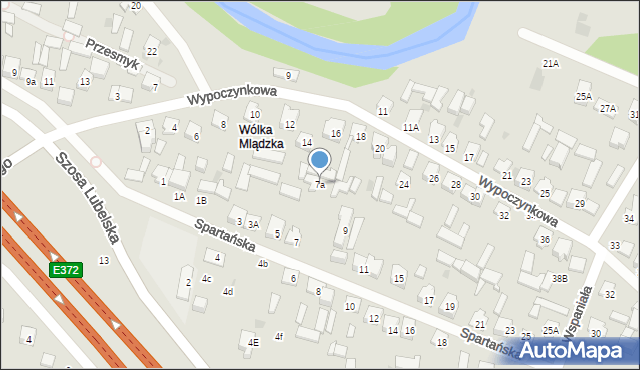 Otwock, Spartańska, 7a, mapa Otwock