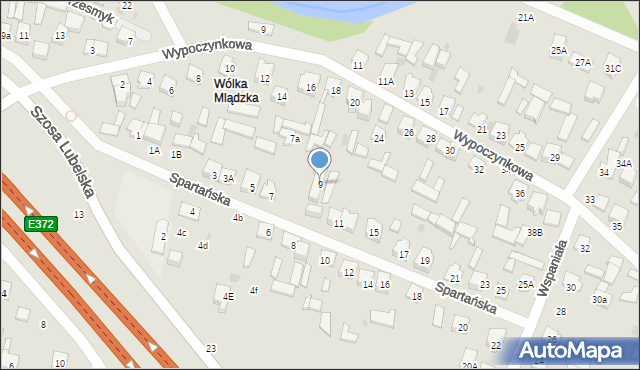 Otwock, Spartańska, 9, mapa Otwock