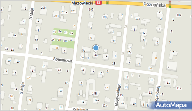 Ożarów Mazowiecki, Spacerowa, 4a, mapa Ożarów Mazowiecki