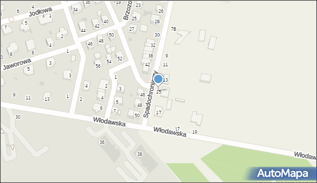 Parczew, Spadochroniarzy, 15, mapa Parczew