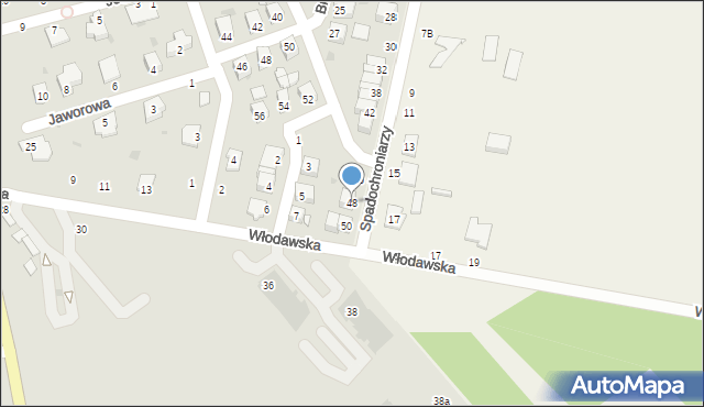 Parczew, Spadochroniarzy, 48, mapa Parczew